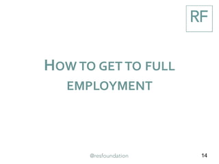 14
HOW TO GET TO FULL
EMPLOYMENT
 