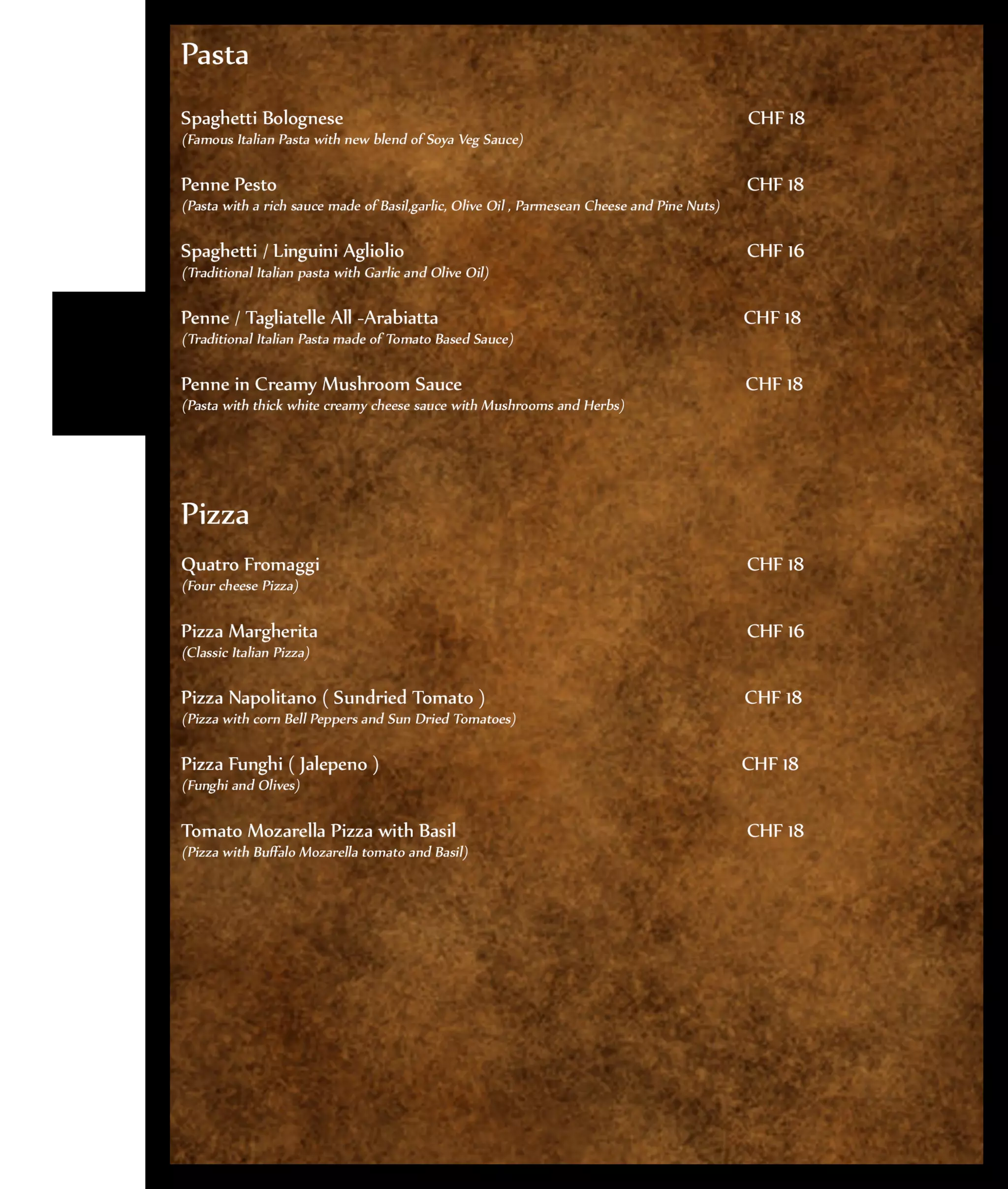 Menu Booklet