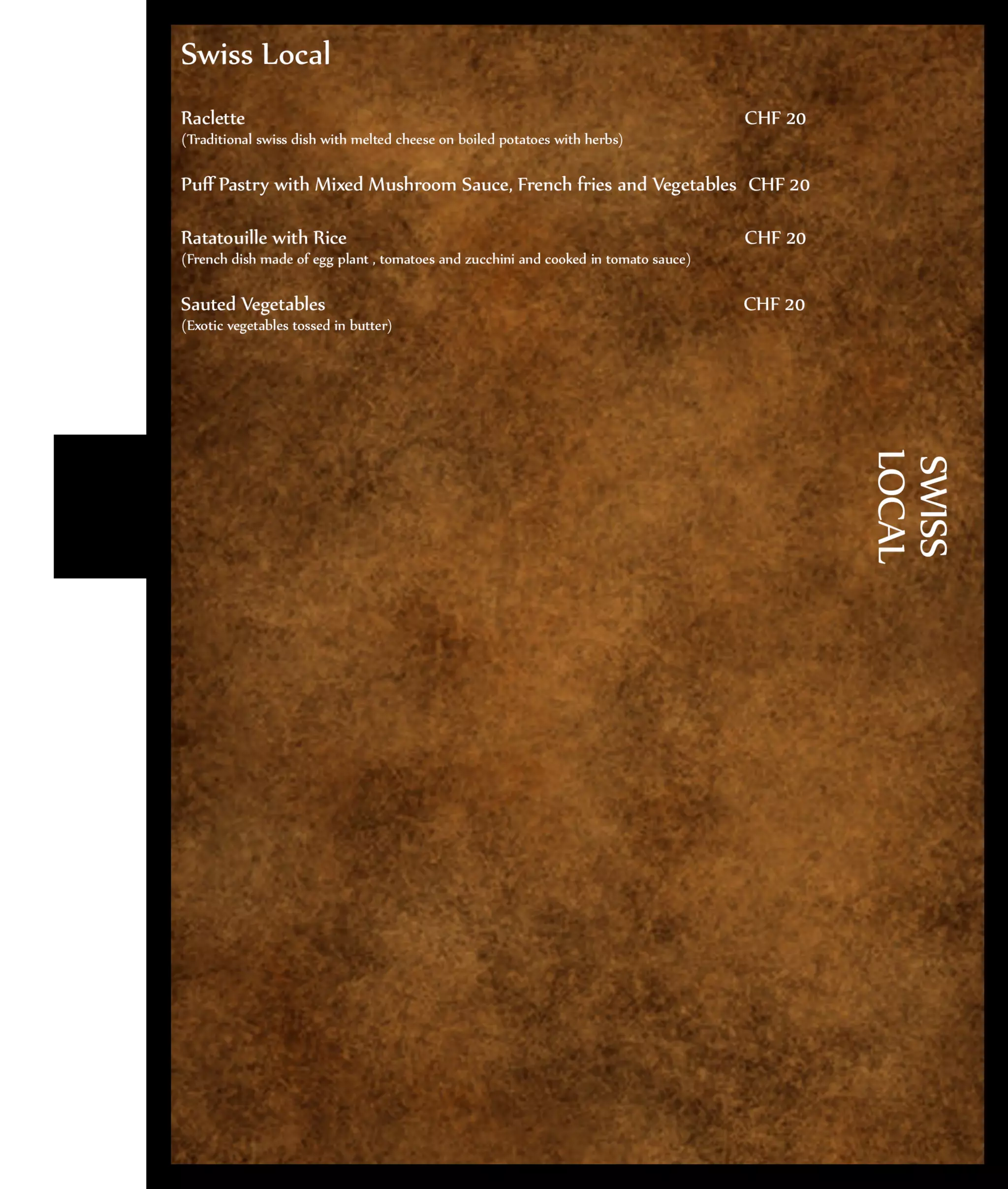 Menu Booklet
