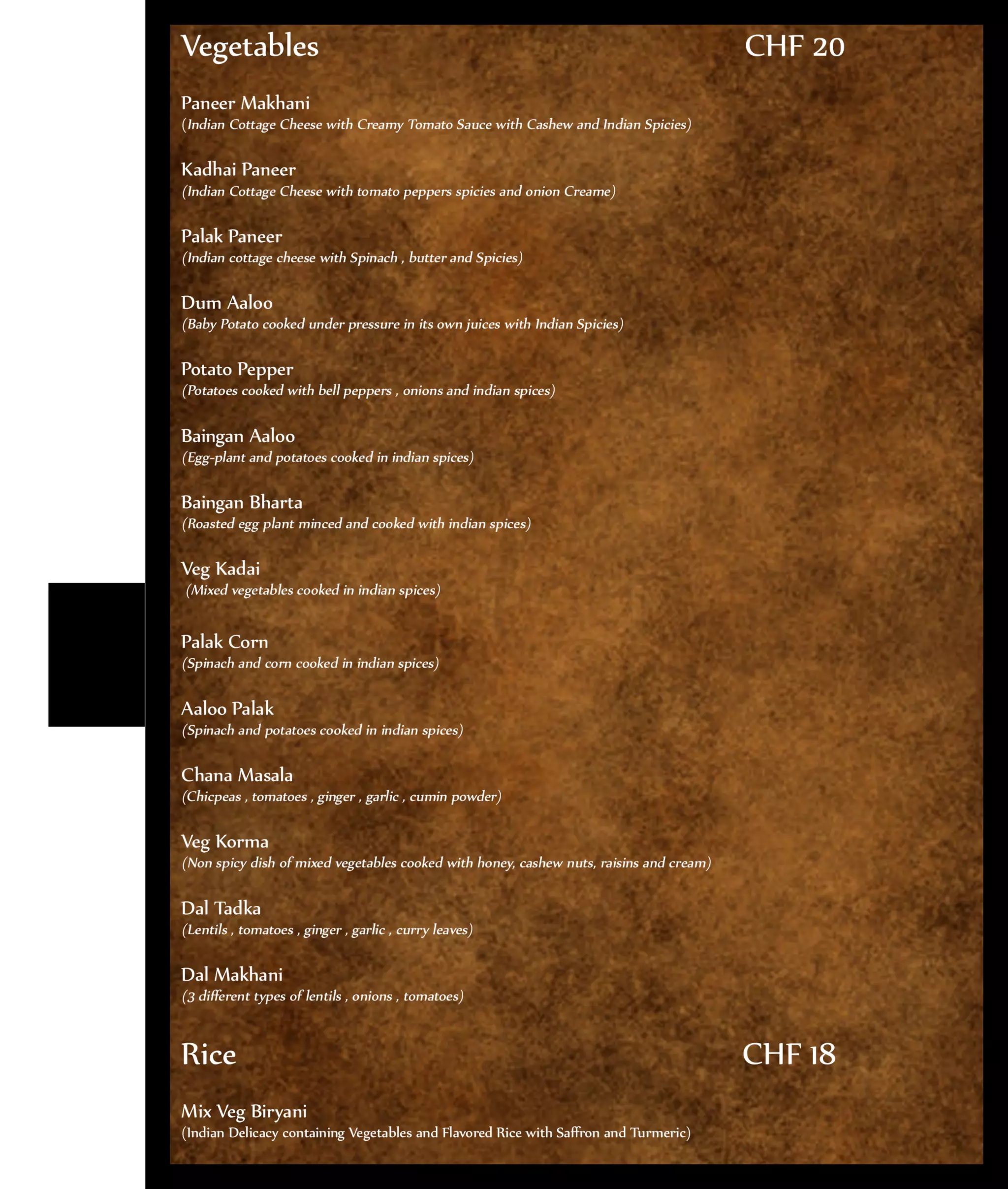 Menu Booklet