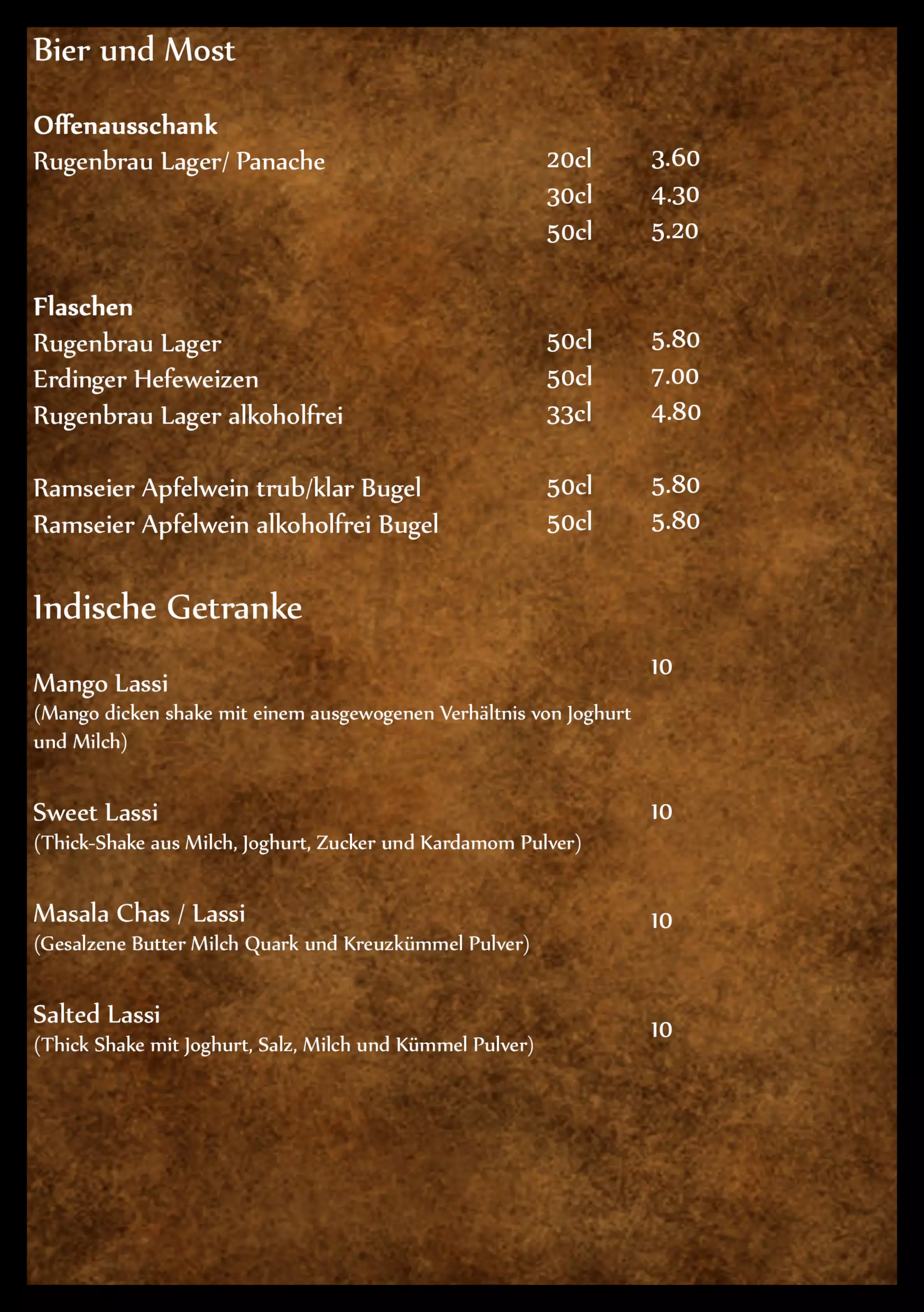 Menu Booklet