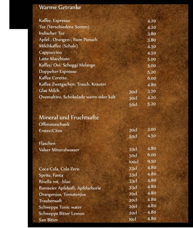 menu booklet