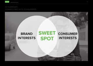 CONTENT MARKETING
29
IN SUMMARY:
CONNECTING WITH CONSUMERS
BRAND
INTERESTS
SWEET
SPOT
CONSUMER
INTERESTS
 