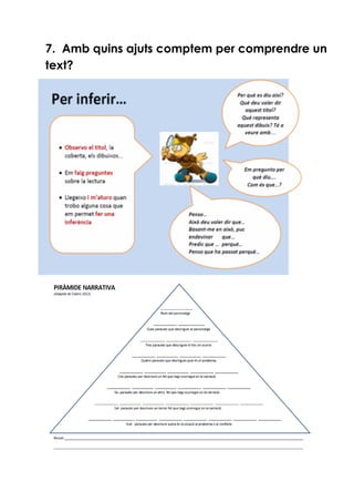 7. Amb quins ajuts comptem per comprendre un
text?
 