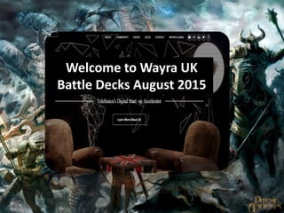 23
Welcome to Wayra UK
Battle Decks August 2015
 