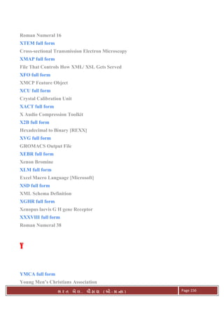 . Ê ( - к ) Page 156
Roman Numeral 16
XTEM full form
Cross-sectional Transmission Electron Microscopy
XMAP full form
File That Controls How XML/ XSL Gets Served
XFO full form
XMCP Feature Object
XCU full form
Crystal Calibration Unit
XACT full form
X Audio Compression Toolkit
X2B full form
Hexadecimal to Binary [REXX]
XVG full form
GROMACS Output File
XEBR full form
Xenon Bromine
XLM full form
Excel Macro Language [Microsoft]
XSD full form
XML Schema Definition
XGHR full form
Xenopus laevis G H gene Receptor
XXXVIII full form
Roman Numeral 38
YYYY
YMCA full form
Young Men’s Christians Association
 