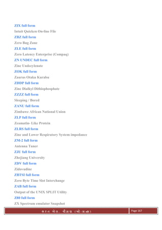 . Ê ( - к ) Page 167
ZIX full form
Intuit Quicken On-line File
ZBZ full form
Zero Bug Zone
ZLE full form
Zero Latency Enterprise (Compaq)
ZN UNDEC full form
Zinc Undecylenate
ZOK full form
Zaurus Otaku Kurabu
ZDDP full form
Zinc Dialkyl Dithiophosphate
ZZZZ full form
Sleeping / Bored
ZANU full form
Zimbawe African National Union
ZLP full form
Zeamatin- Like Protein
ZLRS full form
Zinc and Lower Respiratory System impedance
ZM-2 full form
Antenna Tuner
ZJU full form
Zhejiang University
ZDV full form
Zidovudine
ZBTSI full form
Zero Byte Time Slot Interchange
ZAB full form
Output of the UNIX SPLIT Utility
Z80 full form
ZX Spectrum emulator Snapshot
 
