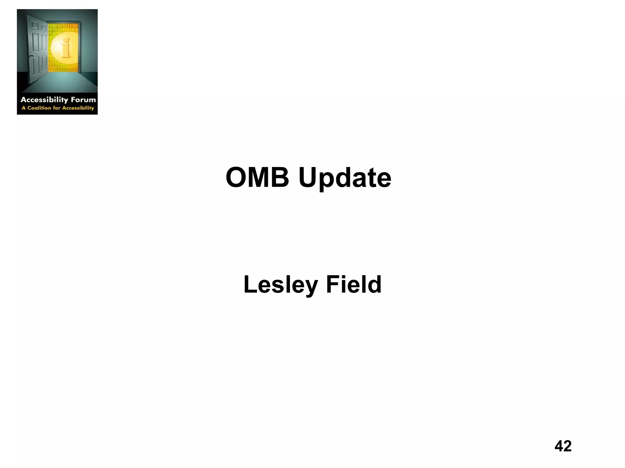 OMB Update   Lesley Field 