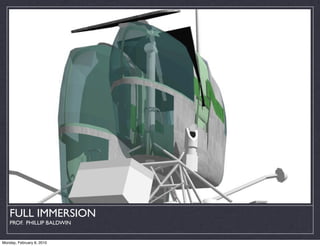 FULL IMMERSION
    PROF. PHILLIP BALDWIN


Monday, February 8, 2010
 