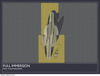 FULL IMMERSION
    PROF. PHILLIP BALDWIN


Monday, February 8, 2010
 