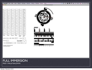 FULL IMMERSION
    PROF. PHILLIP BALDWIN


Monday, February 8, 2010
 