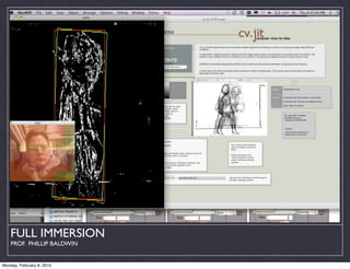 FULL IMMERSION
    PROF. PHILLIP BALDWIN


Monday, February 8, 2010
 