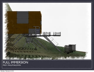 FULL IMMERSION
    PROF. PHILLIP BALDWIN


Monday, February 8, 2010
 