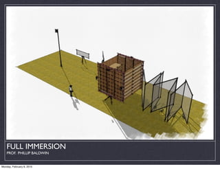 FULL IMMERSION
    PROF. PHILLIP BALDWIN


Monday, February 8, 2010
 