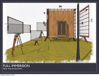 FULL IMMERSION
    PROF. PHILLIP BALDWIN


Monday, February 8, 2010
 