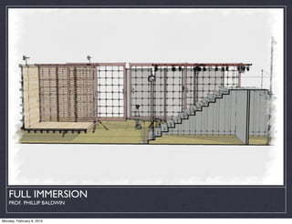 FULL IMMERSION
    PROF. PHILLIP BALDWIN


Monday, February 8, 2010
 