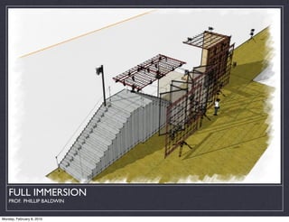 FULL IMMERSION
    PROF. PHILLIP BALDWIN


Monday, February 8, 2010
 