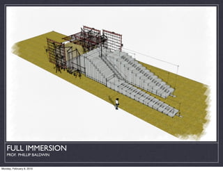 FULL IMMERSION
    PROF. PHILLIP BALDWIN


Monday, February 8, 2010
 