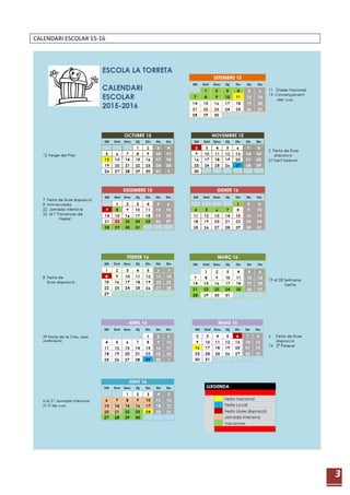 3
CALENDARI ESCOLAR 15-16
 