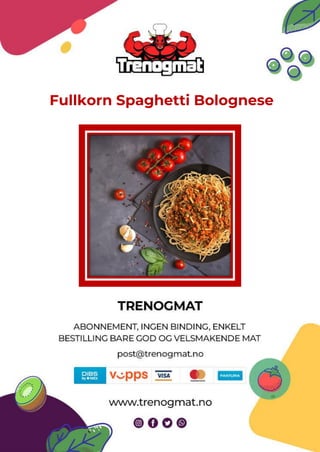 Fullkorn Spaghetti Bolognese
 