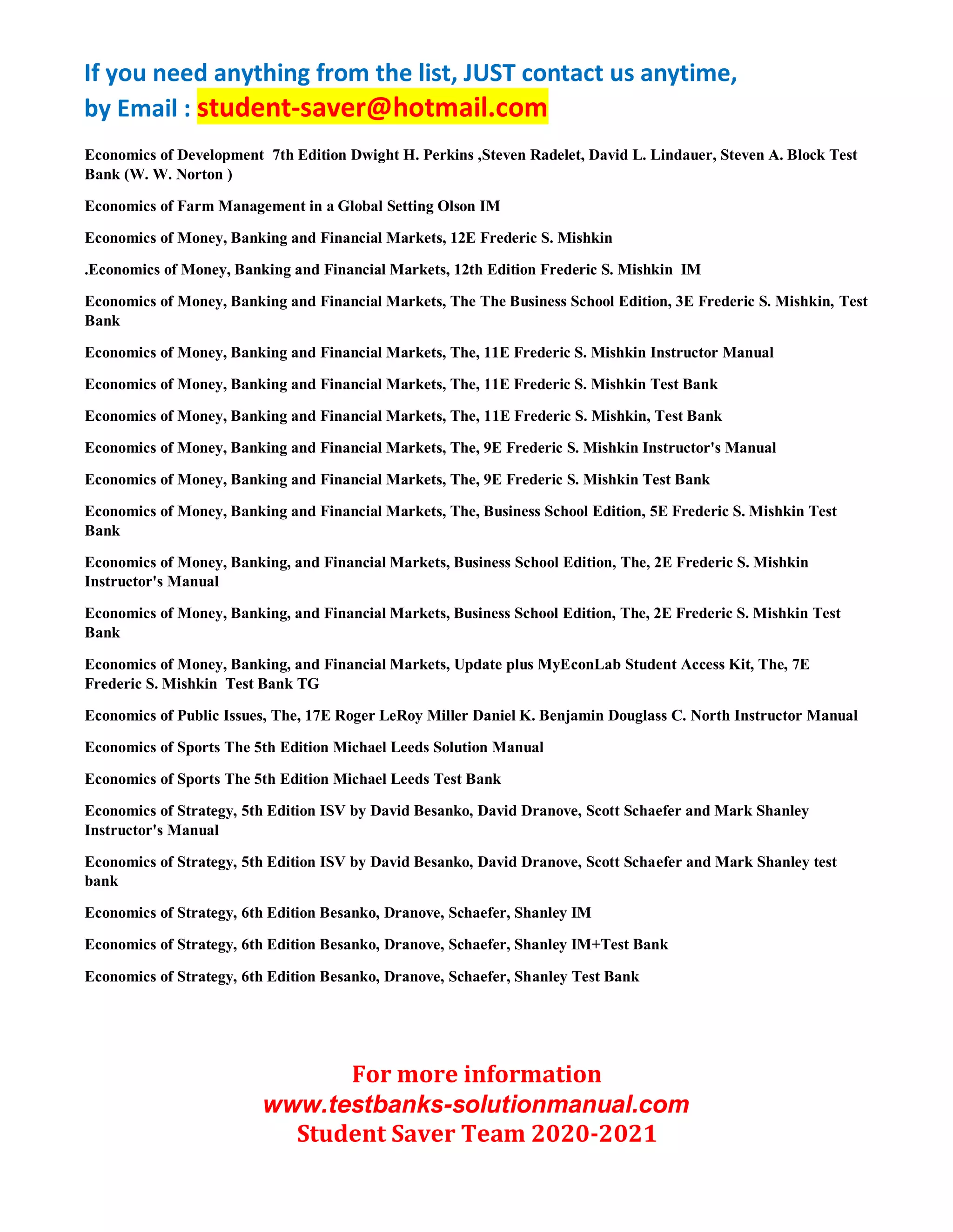 F ull list test bank and solution manual 2020 2021 ( student saver team ...