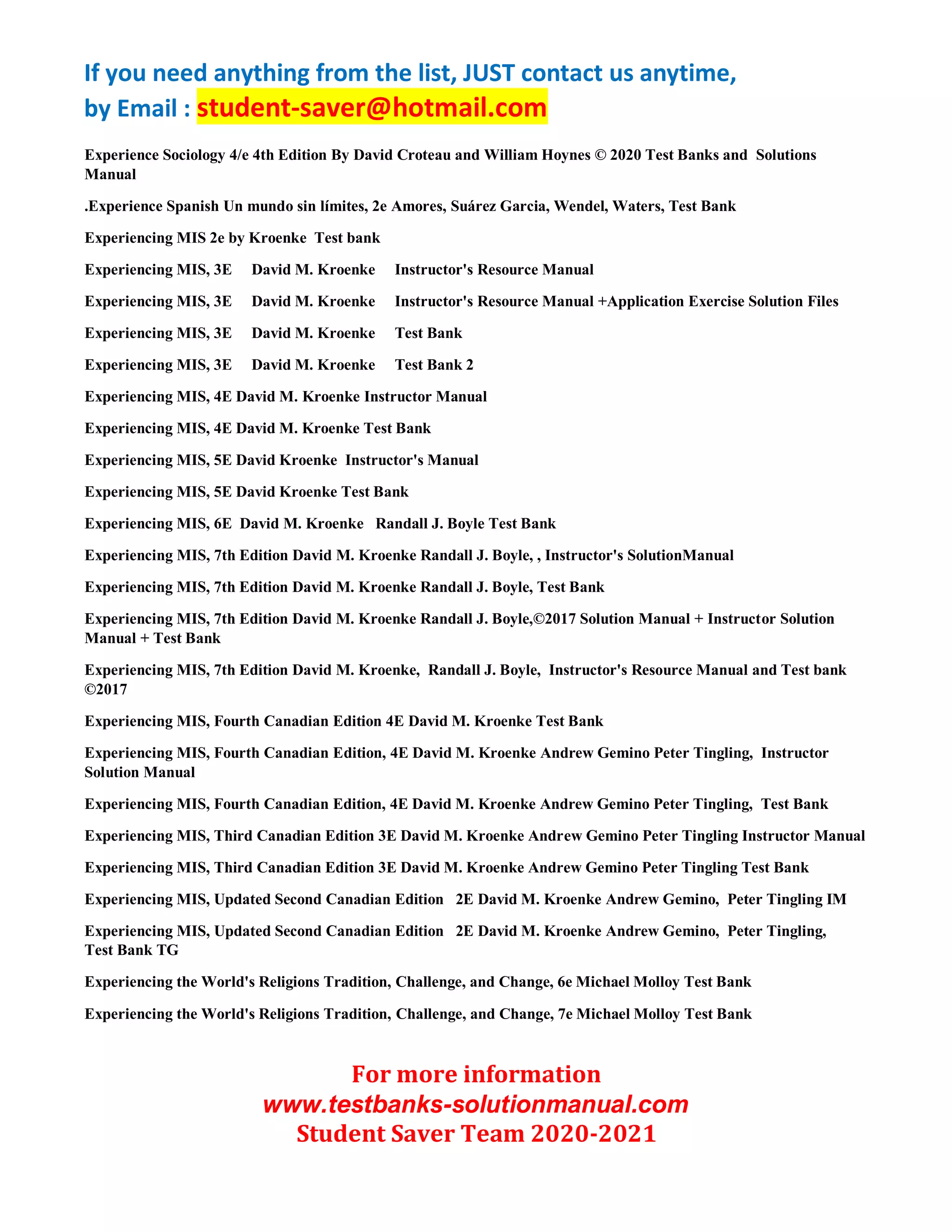 F ull list test bank and solution manual 2020 2021 ( student saver team ...