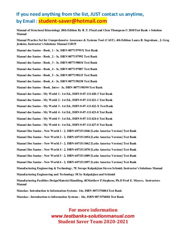 F Ull List Test Bank And Solution Manual 2020 2021 Student Saver Te F Ull List Test Bank And Solution Manual 2020 2021 Student Saver Te