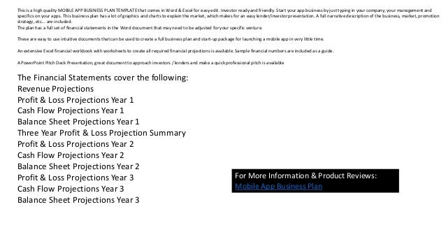 Mobile app business plan sample