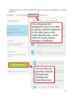 A discussion tab is also provided for users to discuss any problems or issues 
they face. 
25 
 