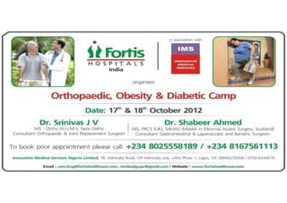 Free Medical Checkup Camp: Fortis Hospitals
