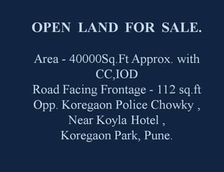 PUNE - Open Land For Sale At Prime Location