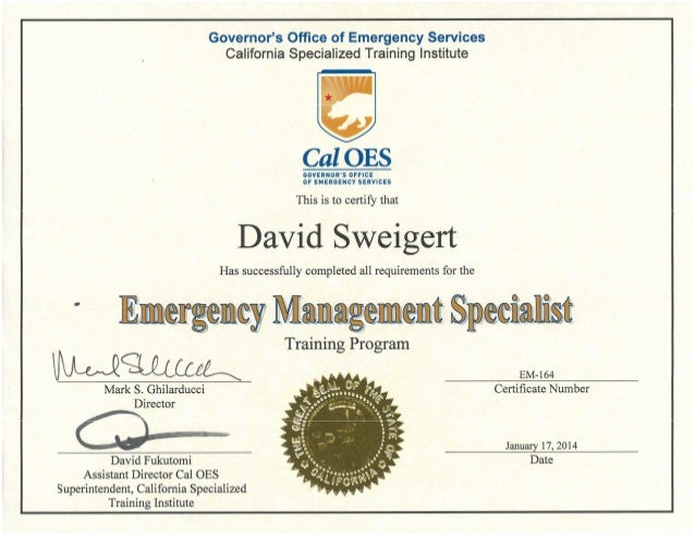 governors office of emergency services california specialized training institute cal oes governoits office 0f emergencv