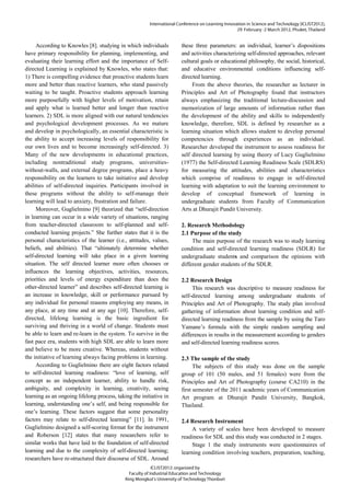 Self-directed Learning Readiness Study for Undergraduate Students: A ...