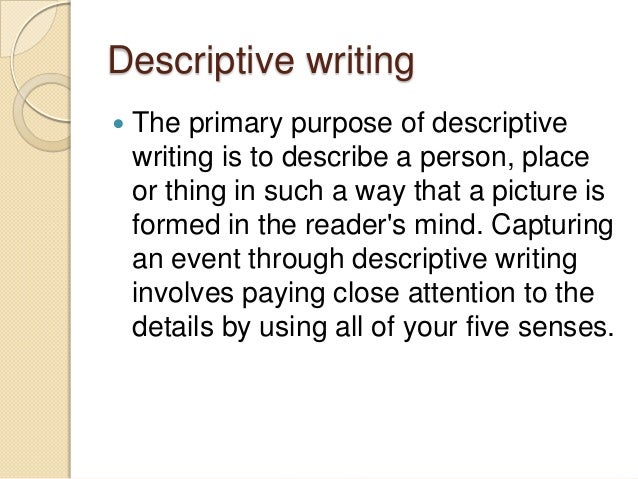 descriptive narrative examples