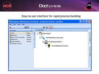 Doc System Easy-to-use interface for rapid process building 