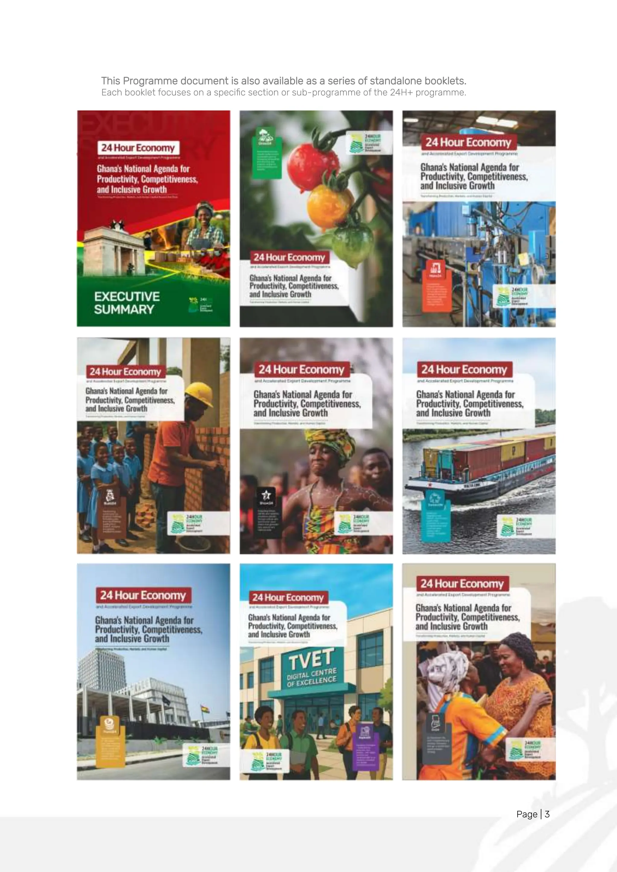 Page | 3
This Programme document is also available as a series of standalone booklets.
Each booklet focuses on a specific section or sub-programme of the 24H+ programme.
 