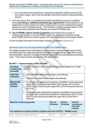 Proms Form Benefits case study: 'Patient Reported Outcome Measures (PROMs ...