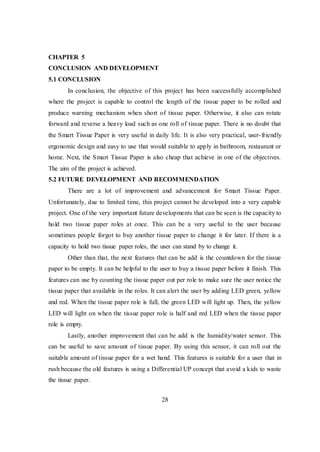 Full report Final Year Project ( SMART TISSUE DISPENSER) | DOCX
