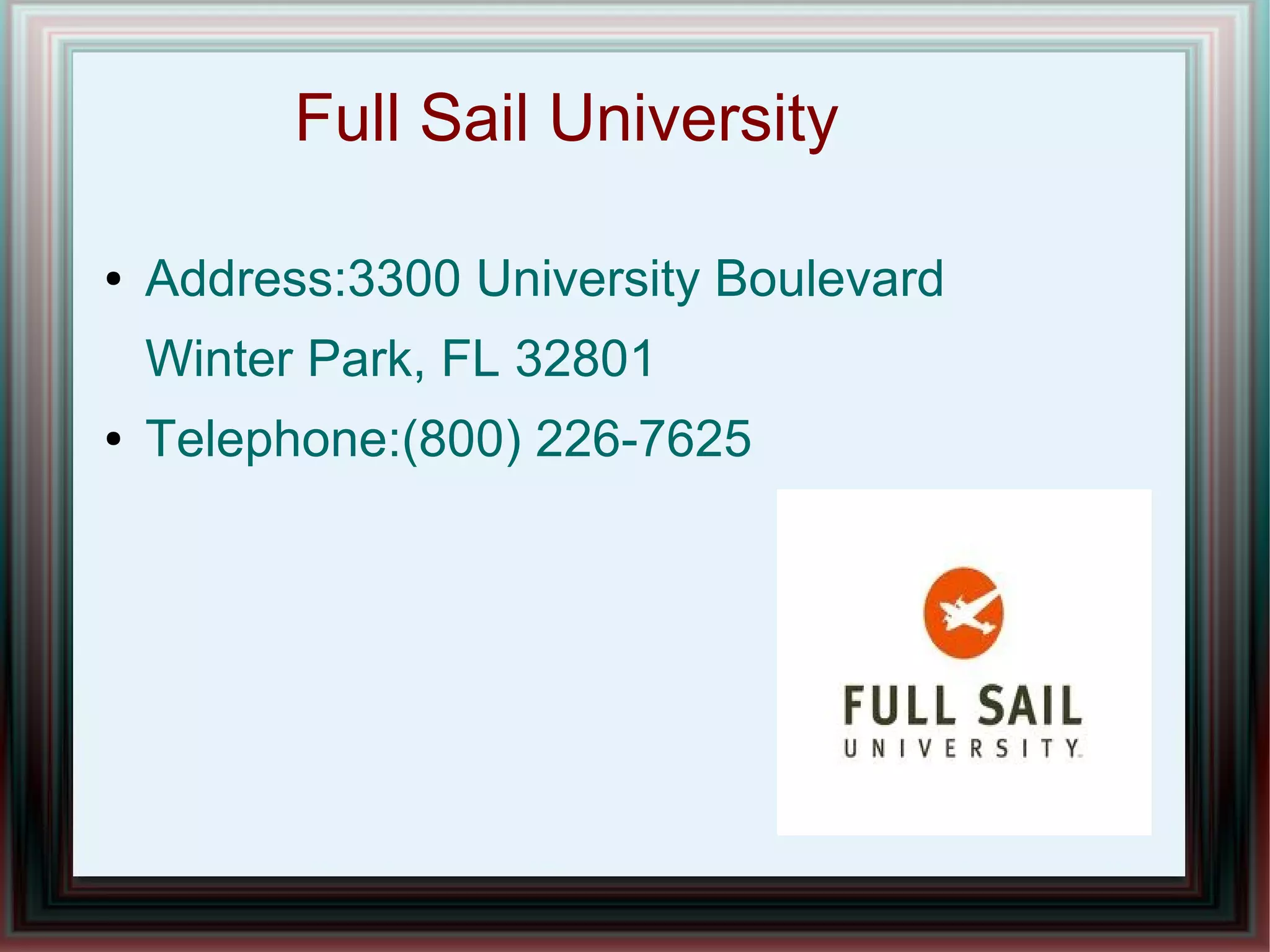 Full Sail University By Brennan Patin ODP