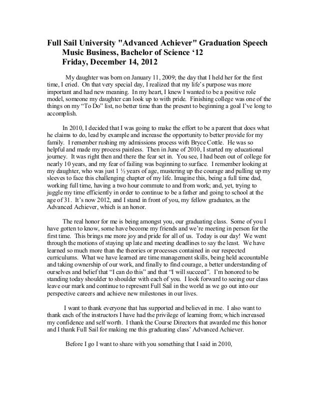 Graduation speech essay