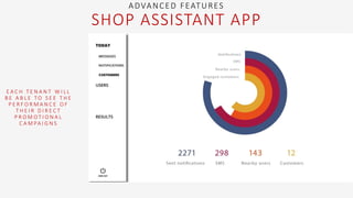 E A C H T E N A N T W I L L
B E A B L E T O S E E T H E
P E R F O R M A N C E O F
T H E I R D I R E C T
P R O M O T I O N A L
C A M PA I G N S
ADVANCED FEATURES
SHOP ASSISTANT APP
 