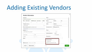 Adding Existing Vendors
 