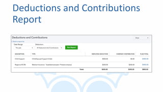Deductions and Contributions
Report
 