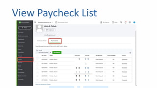 View Paycheck List
 