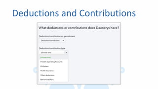 Deductions and Contributions
 