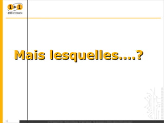 Mais lesquelles….? 