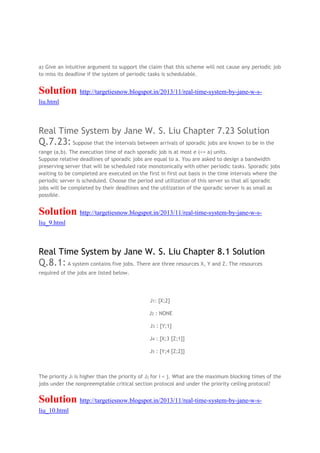Full solution manual real time system by jane w s liu solution manual | PDF