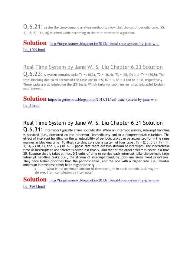 Full Solution Manual Real Time System By Jane W S Liu Solution Manual