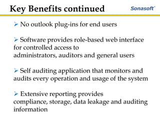  Failover single mailbox or single databaseSonasoft ApplianceFailover - Failback