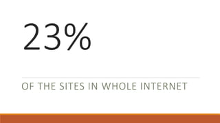 23% 
OF THE SITES IN WHOLE INTERNET 
 